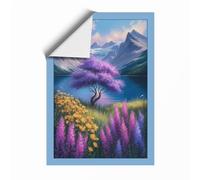 Flowering Tree in the Valley Botanical Unframed Wall Art Print A4 (29.7×21cm), Wall Decor for Living Room, Bedroom, Office & Home, Art Gift