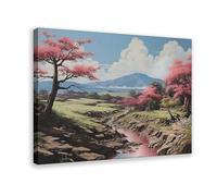 Flowering Trees And Stream Poster Canvas Poster Bedroom Decor Landscape Office Room Decor Gift 20x30inch(50x75cm)