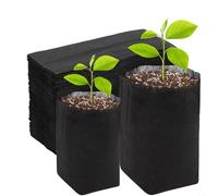 Floweringbeter 100 Pack Breathable Non-Woven Fabric Nursery Grow Bags for Plants, Planting Bags with Drainage Holes for Flowers, Vegetables, Indoor Outdoor Gardening(14x15cm)