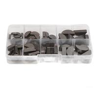 Floweringbeter 100 Piece C Type Woodruff Key Set Conforming To GB1099 Standard 8 Sizes Half Moon Keys For Automotive And Mechanical Jobs