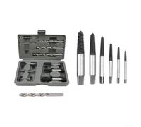 Floweringbeter 12-Piece Broken Screw Extractor Set, Bearing Steel Reverse Thread Drill Bit Kit for 4-22mm Bolts with Case For Repair(#2)