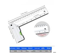 Floweringbeter 20cm-50cm Horizontal Ruler, 90-degree Woodwork L-shaped Ruler, Right Angle Ruler(20cm)