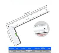 Floweringbeter 20cm-50cm Horizontal Ruler, 90-degree Woodwork L-shaped Ruler, Right Angle Ruler(30cm)