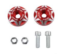 Floweringbeter 2PCS Anodized Aluminum License Plate Fasteners With Optimized Geometry For Secure Fit In Standard 6mm Mounting Holes(red)