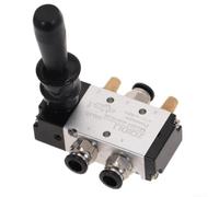 Floweringbeter 4H21008 Pneumatic Manual Valve 5/2 Way Hand Lever Actuator with Quick Fittings and Mufflers (PC6-02)