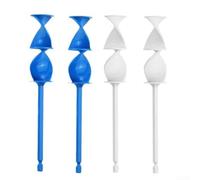 Floweringbeter 4PCS Epoxy Resin Paint Mixer Attachment For For Electric Drill Works With Resin Systems Cementitious Mixes Paint Formulations And Thick Putties(white and blue)