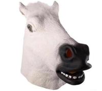 Floweringbeter Adjustable Breathable Vinyl Horse Head Mask Animal Headgear, Designed For Costume Parties, Theatrical Performances, And Fun Social Gatherings With Secure Fit(White Horse)