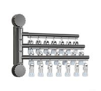 Floweringbeter Aluminum Alloy Wall Mount Towel Rack For Bathroom With Swing Arm Feature And Selection Of 3 Arm 4 Arm Or 5 Arm Setup Options(3 rods)