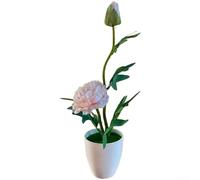 Floweringbeter Artificial Peony Bloom In Pot With Integrated Hydrangea And Rose Characteristics For Multi-Floral Decor Narrative(Pale Beige)