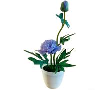 Floweringbeter Artificial Peony Bloom In Pot With Integrated Hydrangea And Rose Characteristics For Multi-Floral Decor Narrative(Light Blue)