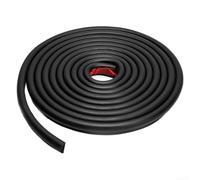 Floweringbeter Caravan Rain Gutter PVC Drip Rail Strip 1/2" Height J-Shaped Roof Water Management System Easy-to-Install Plastic Black for Motorhomes(Black)