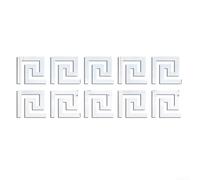 Floweringbeter Decorative Edge Strip Stickers 10PCS Mirror Effect Acrylic Decals for Home and Office Use (Silver)