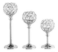 Floweringbeter Electroplated Candlestick Set Built For FOR CRYSTAL Compatibility And FOR MINI Scaling In Wedding Planning, Hotel Design, And Residential Lighting(silver)