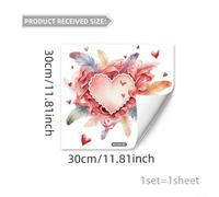 Floweringbeter Feather Flower Shaped Static Cling Window Decal PVC Decorative Film For For Home Decor Romantic Ambiance Accent On Mirrors And Glass Doors Modern Double Sided Print