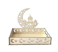Floweringbeter For Ramadan Wooden Serving Tray With Arabic Art Elements Including, Dome, Minaret, And Decorative Script(1)