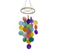 Floweringbeter Handmade Coastal Shell Wind Chime Offering For Tranquil Sounds For Indoor And Outdoor Decorative Settings(Colorful)