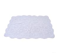 Floweringbeter Handmade Cotton Crochet Lace Tablecloth Rectangle 40x60cm for Small Dining Tables Decorative Cover for Restaurant and Cafe Spaces (White)