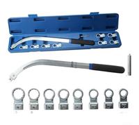 Floweringbeter Heavy Duty Belt Removal Wrench Set 15-Piece Cr-V Steel(10) | Long curved handle, tight space access, 15-piece kit, ergonomic design, engine maintenance