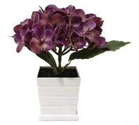 Floweringbeter Hydrangea Bonsai Decorative Plant Made From Fade Resistant PU Plastic For Indoor Outdoor Year Round Display(Purple-red)