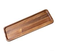 Floweringbeter Japanese Style Serving Tray Made Of Solid Acacia Wood Rectangular Shape For Serving Desserts, Fruits, Tea Snacks, And Organizing Small Items Efficiently(C)