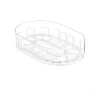 Floweringbeter Lazy Susan Rotating Turntable Condiment Organizer Rack for Refrigerator and Kitchen Cabinets with Clear Visibility and Easy Cleaning (Transparent)