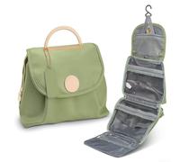 Floweringbeter Leather Travel Toiletry Bag with Waterproof Design, Large Capacity Hanging Organizer, and Multiple Compartments for Personal Items(c)