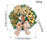 Floweringbeter LED Christmas Wreath with Festive Red Bow and Greenery for Indoor Outdoor Door Window Decoration Creating Warm Seasonal Ambience at Home(C-30cm)