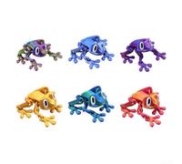 Floweringbeter Magnetic Frog Toys With Articulated Joints And 3D Printed Details For Dynamic Posing And Decoration, Set Of Six