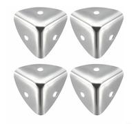 Floweringbeter Metal Corner Angle Protectors 40Mm Silver Tone Box Chest Trunk Bracket Zinc Alloy Case Decorative Furniture Hardware 4 Pieces With Screws