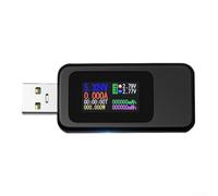 Floweringbeter MX18L 10-in-1 Digital USB Tester with 0.96-Inch Color Screen DC Voltmeter, Bidirectional Current Voltage Power Meter Supporting for QC2.0 for QC3.0 PD Fast Charging Protocols(Black)