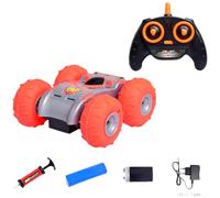 Floweringbeter Off-Road Capable RC Car With 2.4G Remote, Inflatable Wheels, And Flip Functionality For Dynamic Maneuvers(Orange)