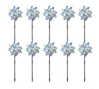 Floweringbeter Outdoor Reflective Windmills Set Of 10 For Garden Decoration And Bird Control, Made From Tough PVC For Lasting Use In Patios, Farms, And Tree Lines