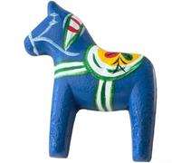 Floweringbeter Refrigerator Magnet In Wooden Horse Form With Carefully Applied Hand Painted Elements For Visual Interest(Blue)