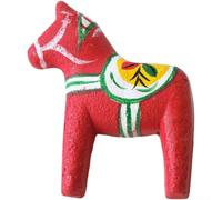Floweringbeter Refrigerator Magnet In Wooden Horse Form With Carefully Applied Hand Painted Elements For Visual Interest(Red)