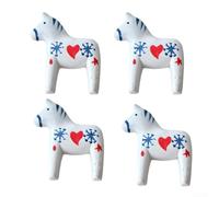 Floweringbeter Refrigerator Magnet In Wooden Horse Form With Carefully Applied Hand Painted Elements For Visual Interest(White)