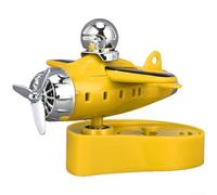 Floweringbeter Solar Energy Driven Car Air Freshener Featuring Rotating Aircraft Ornament, Dashboard Attachment With 360 Degree Rotation And Effective Fragrance Release(Yellow)