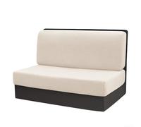 Floweringbeter Stretch Sofa Covers 2PCS for RV Camper and Trailer Seats, Removable Cushion Covers with Elastic Bands for Secure Fit and Washable Material (Beige)