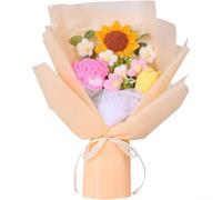 Floweringbeter Sunflower Bouquet Produced Via Traditional Hand Crochet Methods For Distinctive Visual Texture And Organic Feel(AA)
