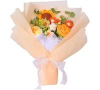 Floweringbeter Sunflower Bouquet Produced Via Traditional Hand Crochet Methods For Distinctive Visual Texture And Organic Feel(AB)