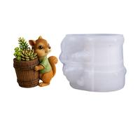 Flowerot Silicone Mold Succulents Planter Concrete Mold Squirrels Concrete Cement Molds for Diys Pen Holder, Home Decors Flower Pots Silicone Molds for Concretes