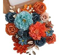 Floweroyal Artificial Flowers Fake Rose Flowers Dahlia with Stems for DIY Wedding Bridal Bouquets, Baby Shower, Floral Arrangement, Table Centerpieces, Home Decorations