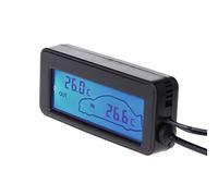 FlowerPEI Mini Digital Car LCD Display Thermometer Indoor Outdoor Thermometer Outside Inside Temperature Measuremnt Meter for 12V Vehicles with 1.5m Cable Sensor