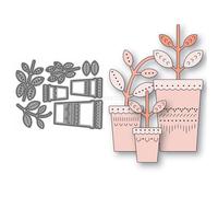 Flowerpot Die Cuts for Card Making, Green Plants Metal Cutting Dies for Paper Scrapbooking, DIY Stencils for Album Party Wedding Festivals Decoration, KDQ1584