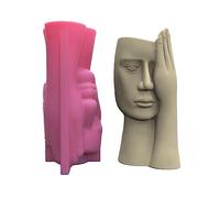 Flowerpot Silicone Mold Concrete Mould Screened Human Face Shape Flowerpot Molds Cements Mould Silicone Material for DIY Silicone Flowerpot Molds