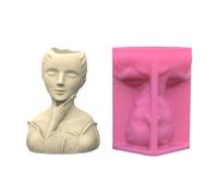 Flowerpot Silicone Molds Concrete Vase Simple Portrait Statue Succulents Planter Cement Gypsums Decors Creative Vase Silicone Molds