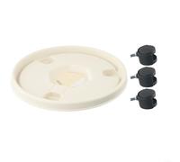 Flowerpot Tray with Reliable Wheel Design for Convenient Plant Arrangement (White)