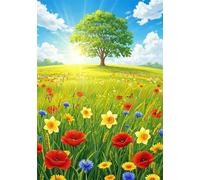 Flowers 150 Piece Jigsaw Puzzles for Adults, Colourful, Challenging & Brainteasing Adult puzzles 150 Pieces Blue Sky, Fun jigsaws for The Whole Family 14x10 inch
