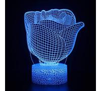 Flowers 3D Night Light,3D Illusion Lamp 16 Color Change Decor Lamp with Remote Control for Living Bed Room Bar Gifts
