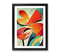 Flowers Abstract No.2 Framed Print | A2 Black Framed Wall Art | Ready to Hang | Abstract Floral Picture | Living Room Bedroom Lounge Office
