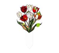Flowers And Animals Series 2D Acrylic Decorative Plug Props for Outdoor Garden Pots and Planters (E, 7X10X1cm)